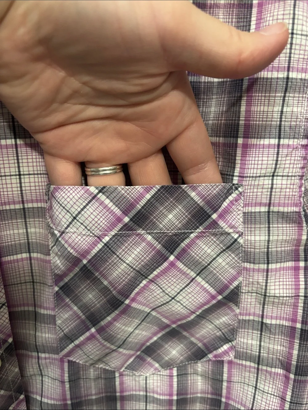 Banana Republic Slim Fit Men's Purple Plaid Button-Down Shirt